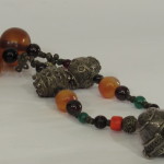 Collana con ambre, agate, argenti e ametiste