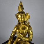 Antica scultura in bronzo dorato - Saraswati - Tibet / Nepal