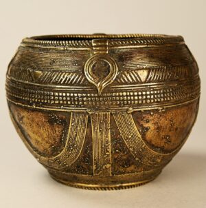 Antica ciotola indiana per riso in ottone