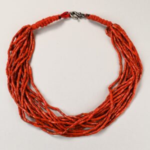 Multi strand natural coral necklace with small elements