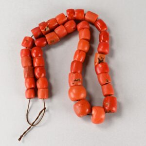 Strand of Antique Large Graduated Coral Beads